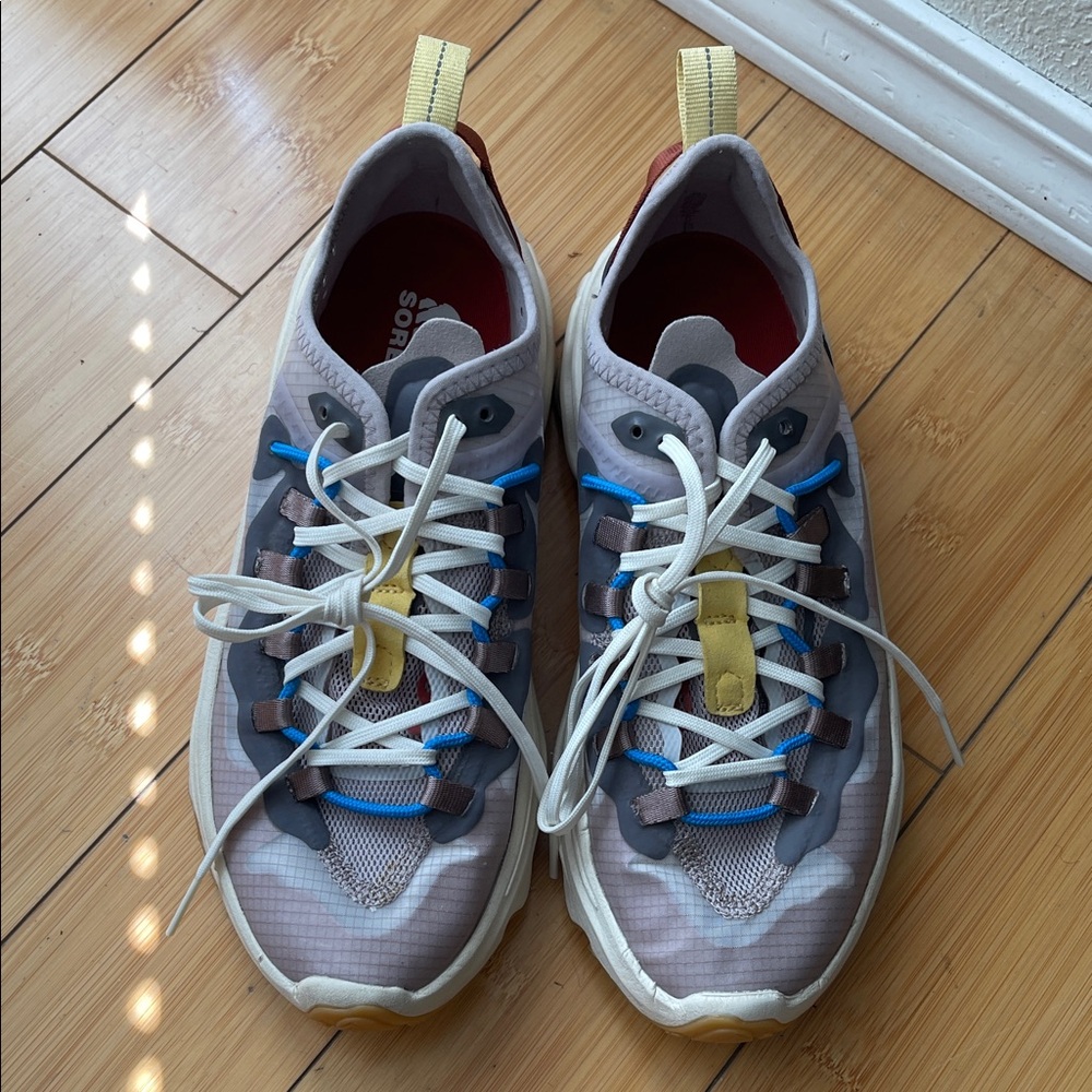 Sorel Women Stylish Lightweight Breathable Sneakers Blue and Yellow Accents 7.5